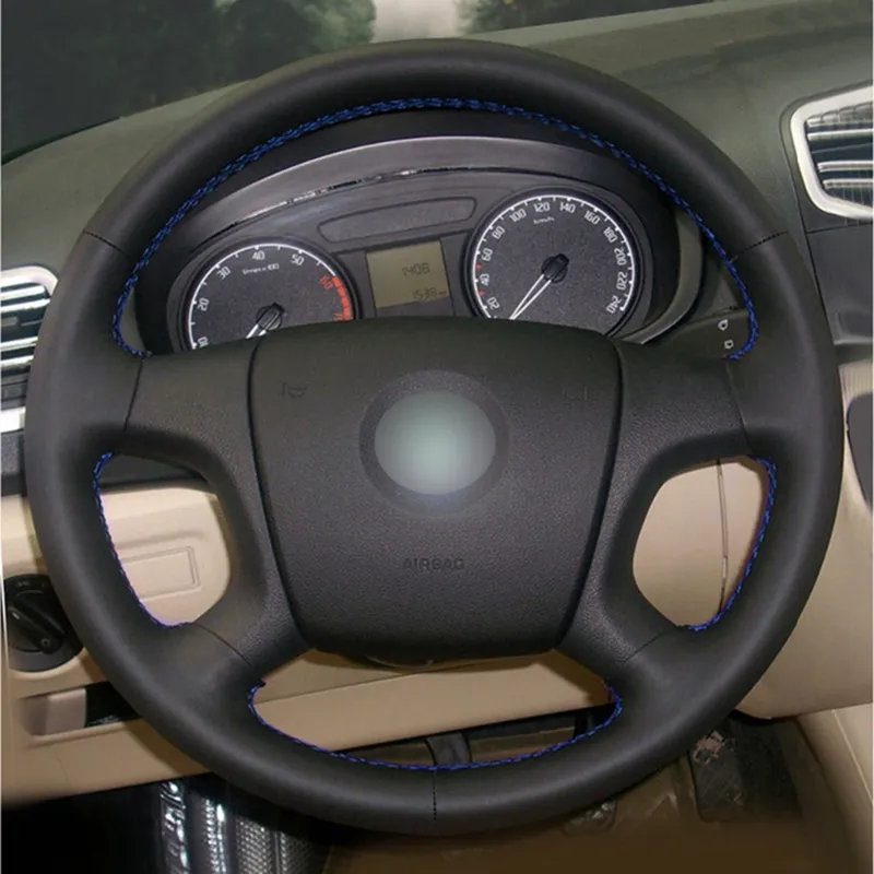 Hand Stitched Black Leather Swift Leather Steering Cover For Skoda Octavia 2005 2009 And Fabia 2005 DIY From Gzy3300 41.09 DHgate.Com