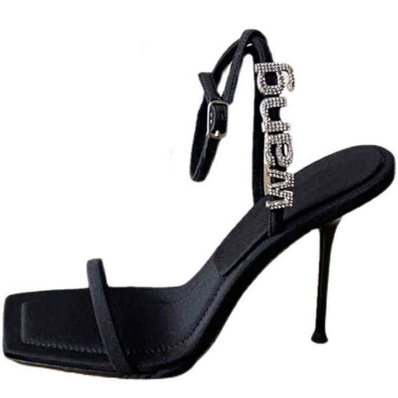 NXY Lady Sandals 2022 Señoras europeas y americanas Diamante adornado Super High Heel 0126