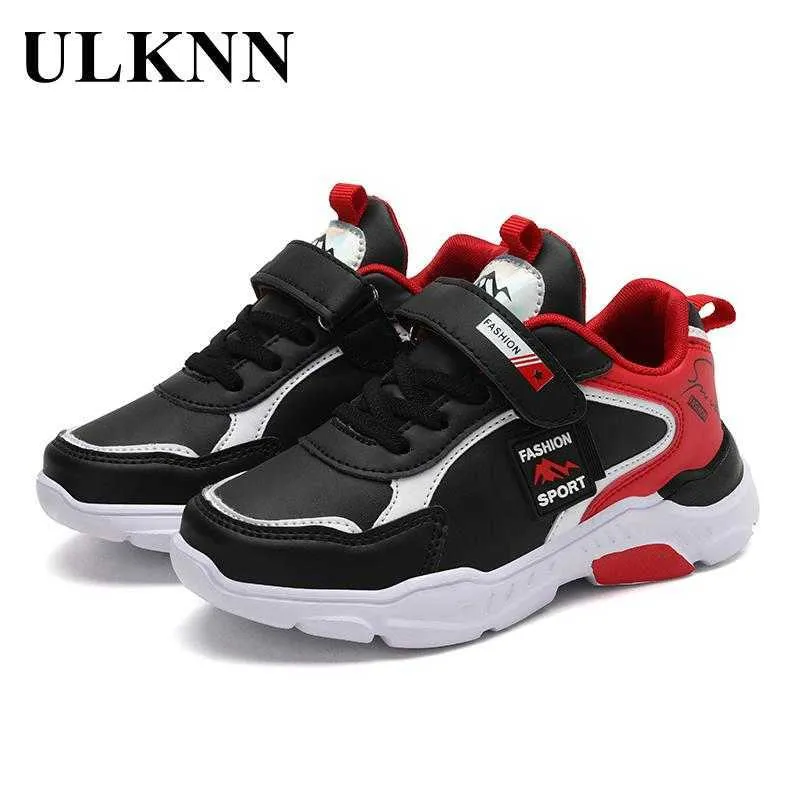 Çocuklar Siyah Kırmızı Spor Ayakkabı Çocuk Erkek Koşu Sneakers Erkek Yumuşak Soled Eğitmenler Sneakers Genç Kampüsü Yürüyüş Ayakkabı Kaymaz G1025