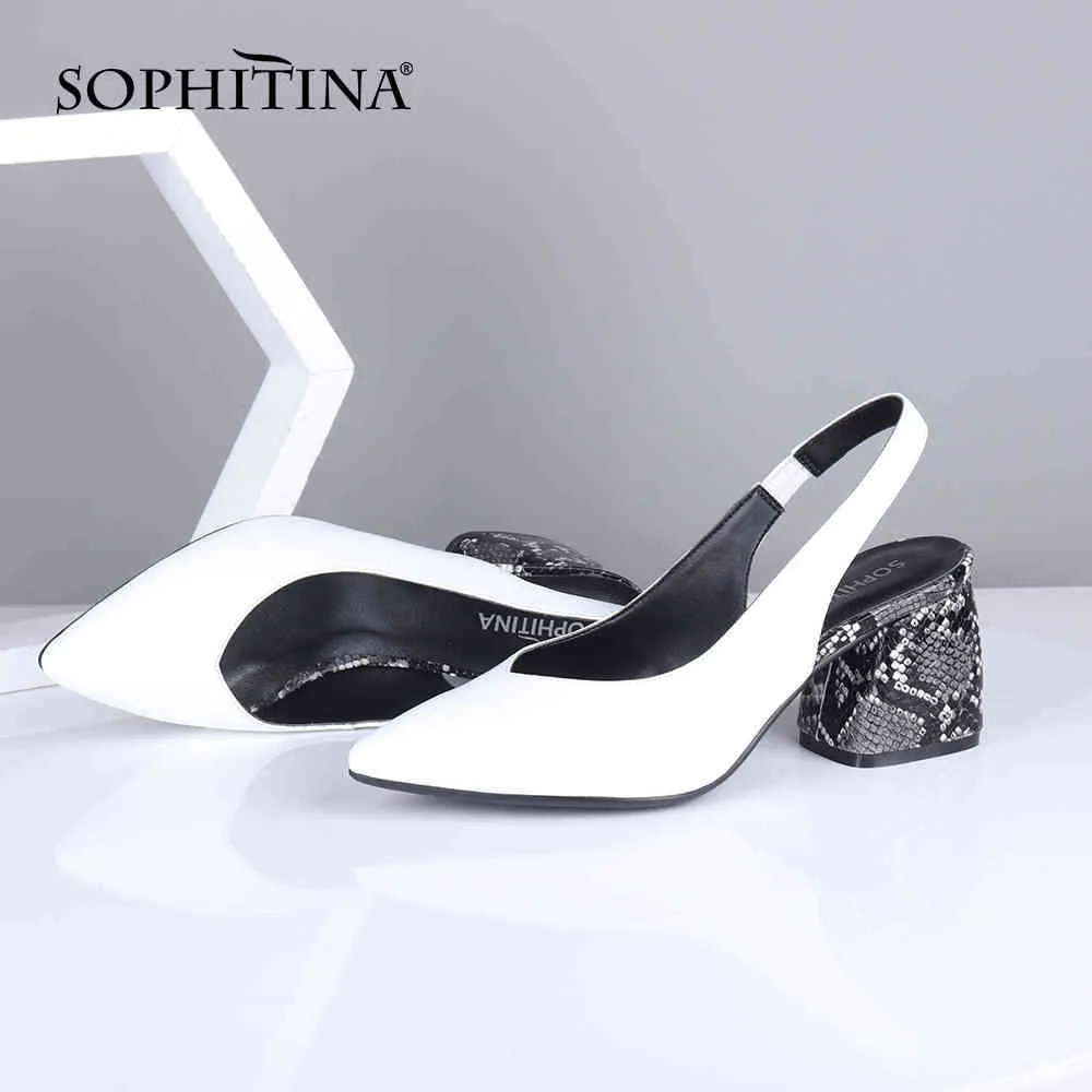 Soptitina Office Career Sandales Femmes Colonfieuses Serpentine Square Talons Fashion Concise Chaussures Sandales décontractées à la main PC707 210513