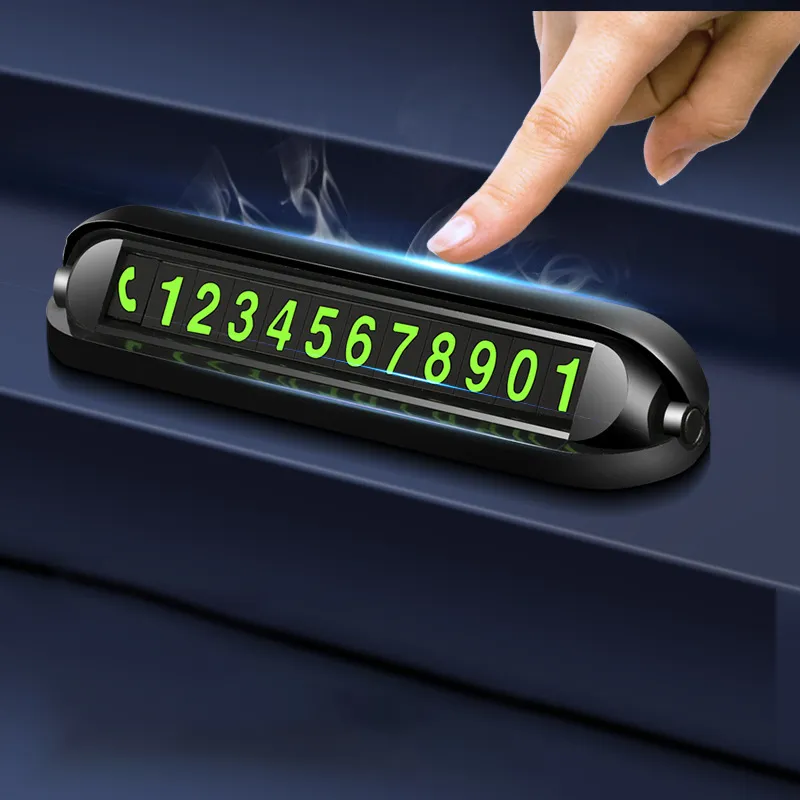 Car Sticker Phone Number Plate | 2 In 1 Luminous Temporary Parking Card ...