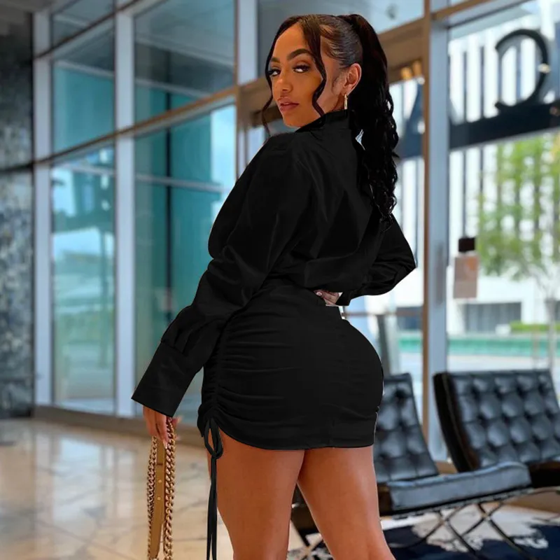 Women Shirt Dress Long Sleeve Turtle Neck Above Knee Mini A-Line Polyester Bodycon Dress with Button and Pleated Details from Dhgate Urban Sexy Dresses - price 30.15 Women Shirt Dress Long Sleeve Turtle Neck Above Knee Mini A-Line Polyester Bodycon Dress with Button and Pleated Details from Dhgate Urban Sexy Dresses - price 30.15