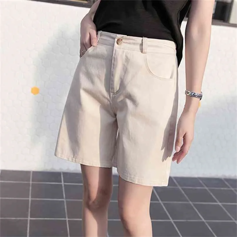 Hzirip zomer vrouwen korte mode losse katoen brede been shorts snoep kleur casual dames plus size bodems S-3XL 210714