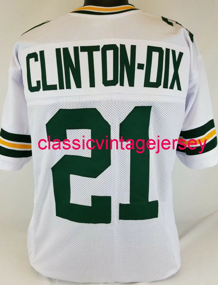 Män kvinnor ungdom haha ​​clinton-dix anpassad sydd vit fotboll tröja xs-5xl 6xl