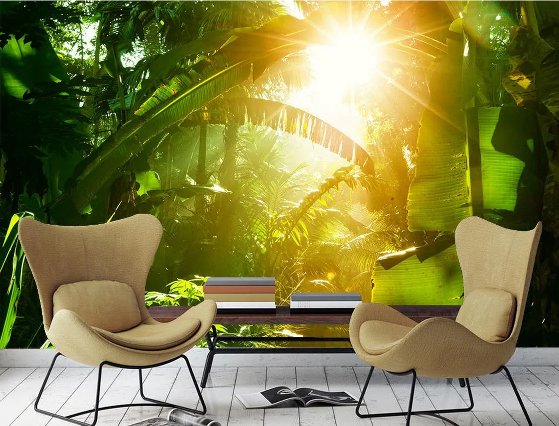 Sfondo personalizzato 3D Sunny Green Forest HD per le pareti camera da letto Sfondi da parete Sfondi Parete Papel de Parede