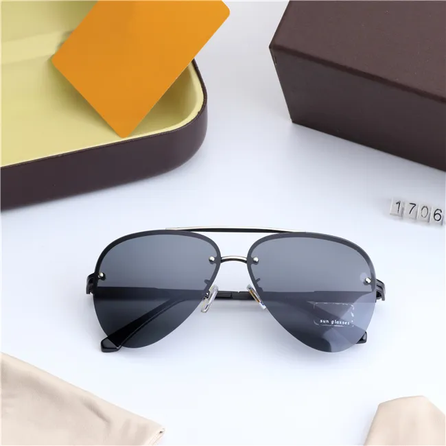 ￓculos de sol estilo piloto homens mulheres ￳culos de sol quadro de metal design de ponte dupla de 58 mm lente de vidro Oculos de sol masculino gafas com caixas