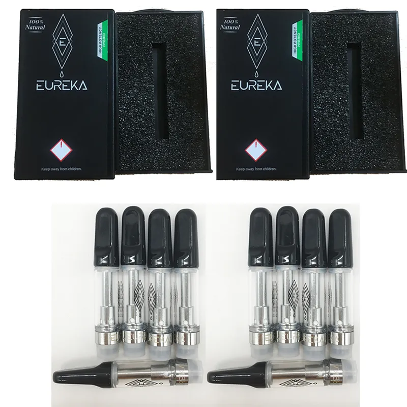 EUREKA Vape Cartridges Empty Ceramic Coil Atomizer 0.8ML 1ML Glass Tank