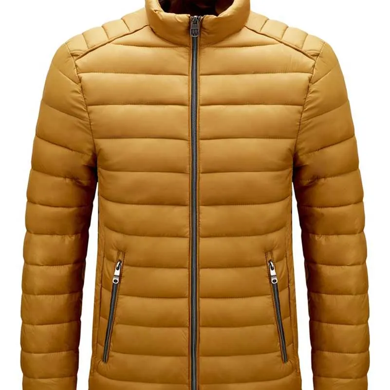 Saz Lightweight Down Jacket Men Winter Sports Fashion Casual Light Warm Jacket Men Clothing 211110