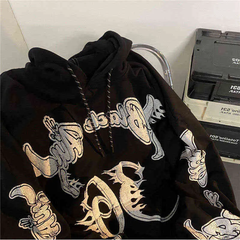 Dellafuente Casual Hoodies Mens Winter Sweatshirt with Hooded Gothic Long  Sleeve Sudaderas Clothes Harajuku Hip Hop Top Tees