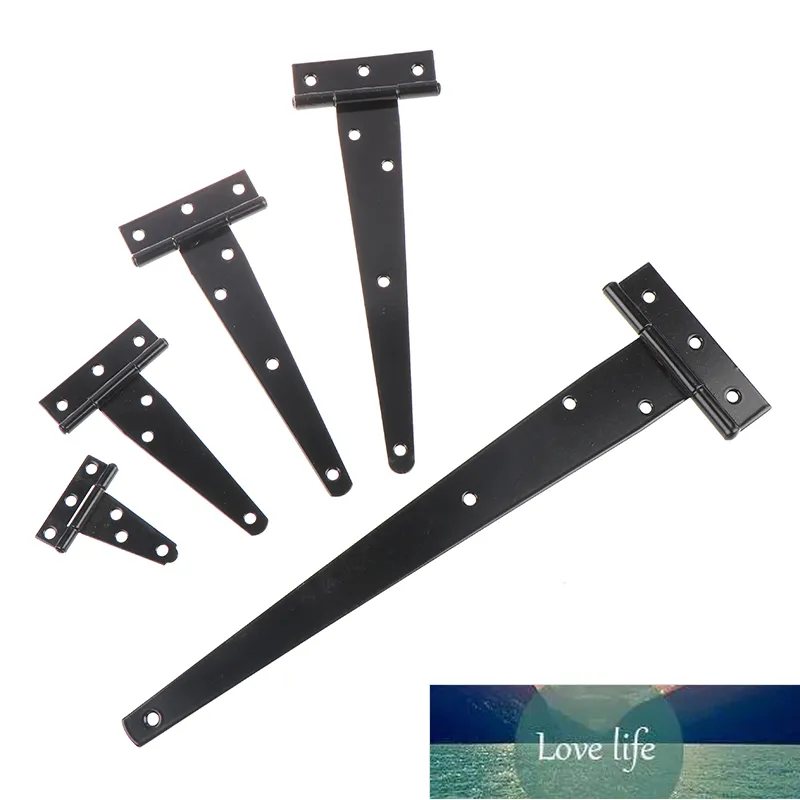 1Pcs Iron Tee Hinge Black T Hinges Cabinet Hinge Garden Shed 2-12inch Wooden Door Gate For Light Gates Doors Furniture Hardware