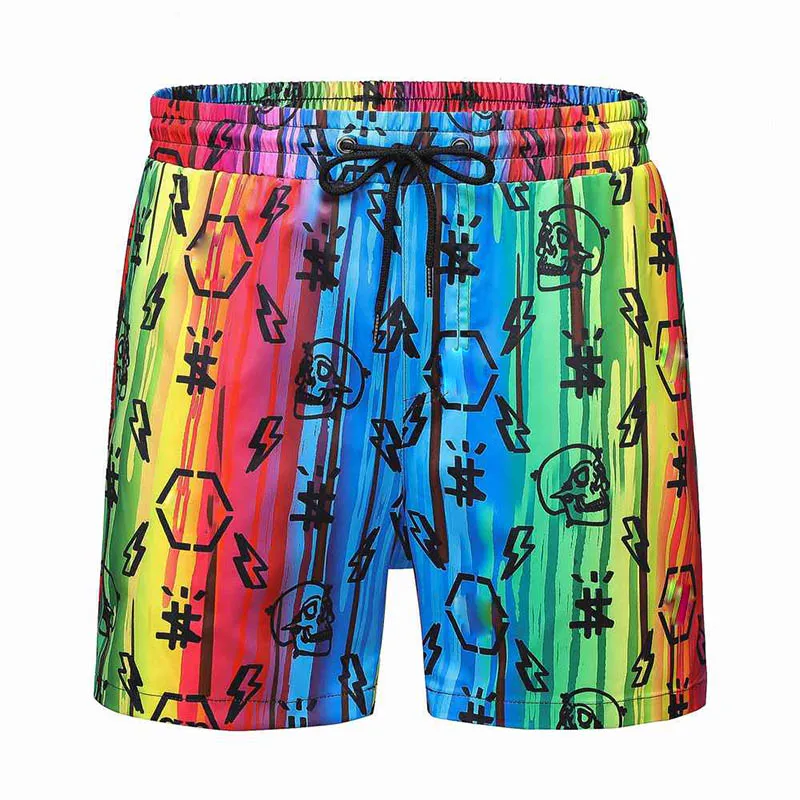 Дизайнерские пляжные шорты с черепом Мужские женские короткие свободные брюки Homme на шнуровке Модная одежда Летние дышащие баскетбольные спортивные штаны с принтом букв доллара M-3XL