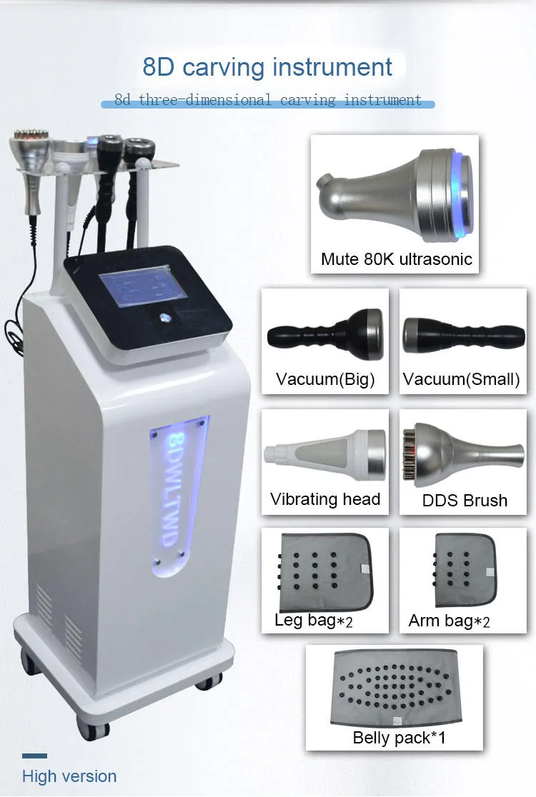 Factory Price RF Vacuum 80K Ultrasound Cavitation Therapy 8D Carving Slimming Machine 5D Weight Loss BIO Massage Body Detox