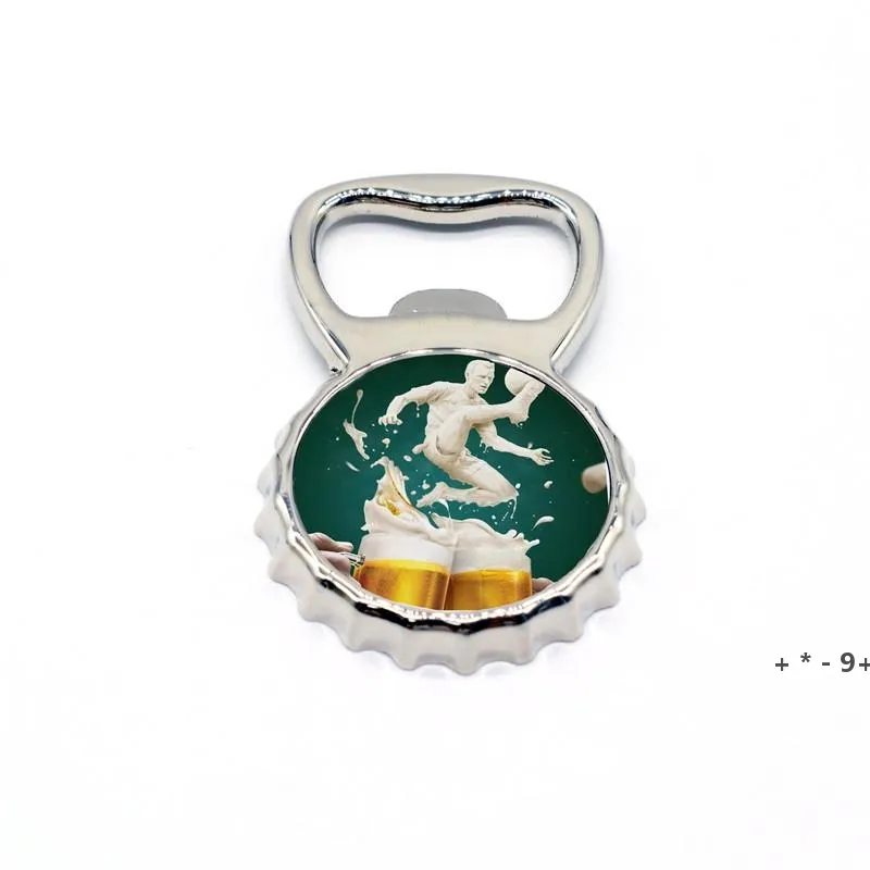 2 In 1 Fridge Sublimation Blank Metal Opener Silver Color Beer