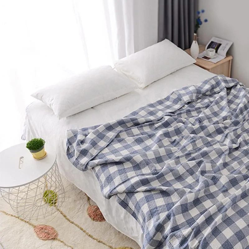 Couvertures japonais jeter couverture coton gaze Plaid canapé serviette doux chambre loisirs couvre-lit été Cool couette mince