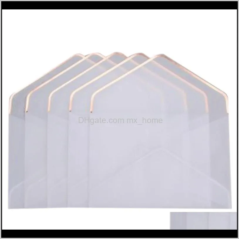 Emballage cadeau événement fête fournitures maison jardin20 pièces/ensemble estampage impression papier transparent enveloppe mariage lettre invitation anniversaires