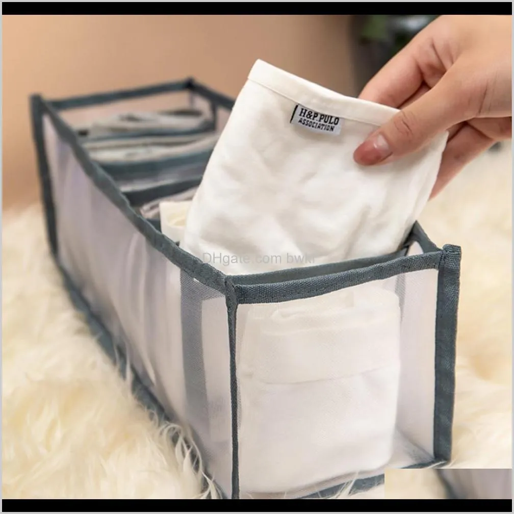 dormitory closet organizer for socks home separated underwear storage box 7 grids bra organizer foldable drawer organizer