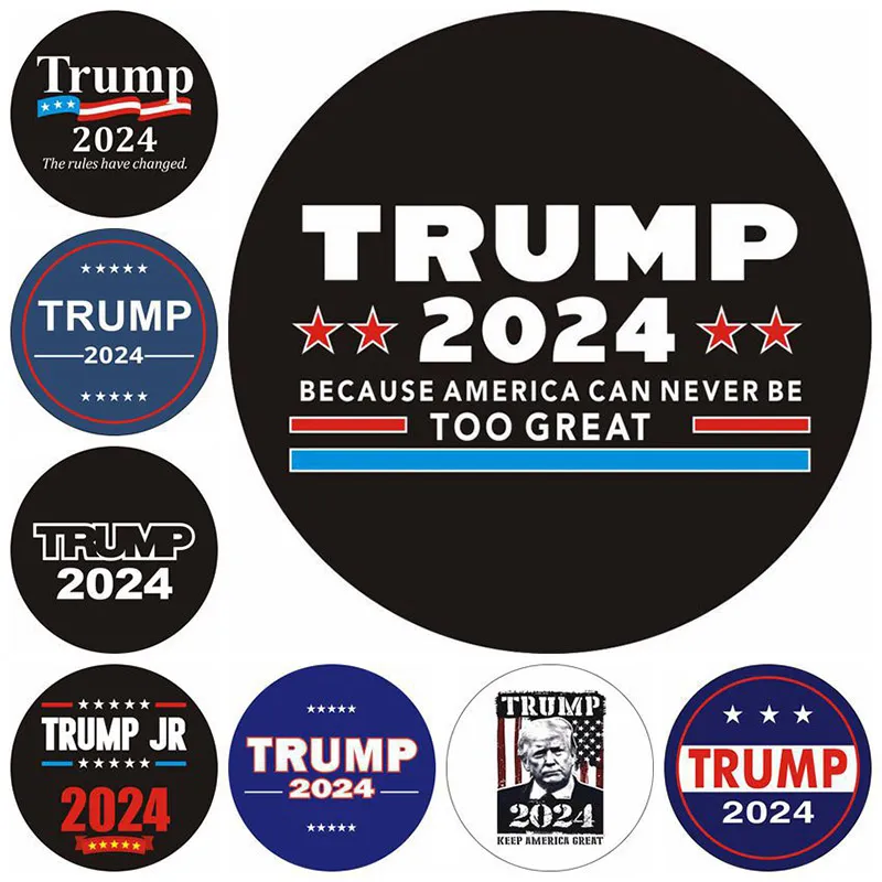 Trump 2024 Sticker ABD Başkanlık Seçimleri Trump Yuvarlak Araba Çıkartmaları