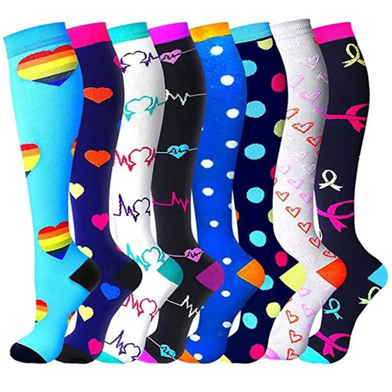 Fabricants de chaussettes de compression de loisirs de sport en gros 4/6/7 paires par ensemble chaussettes de pression pour adultes compressées 211204