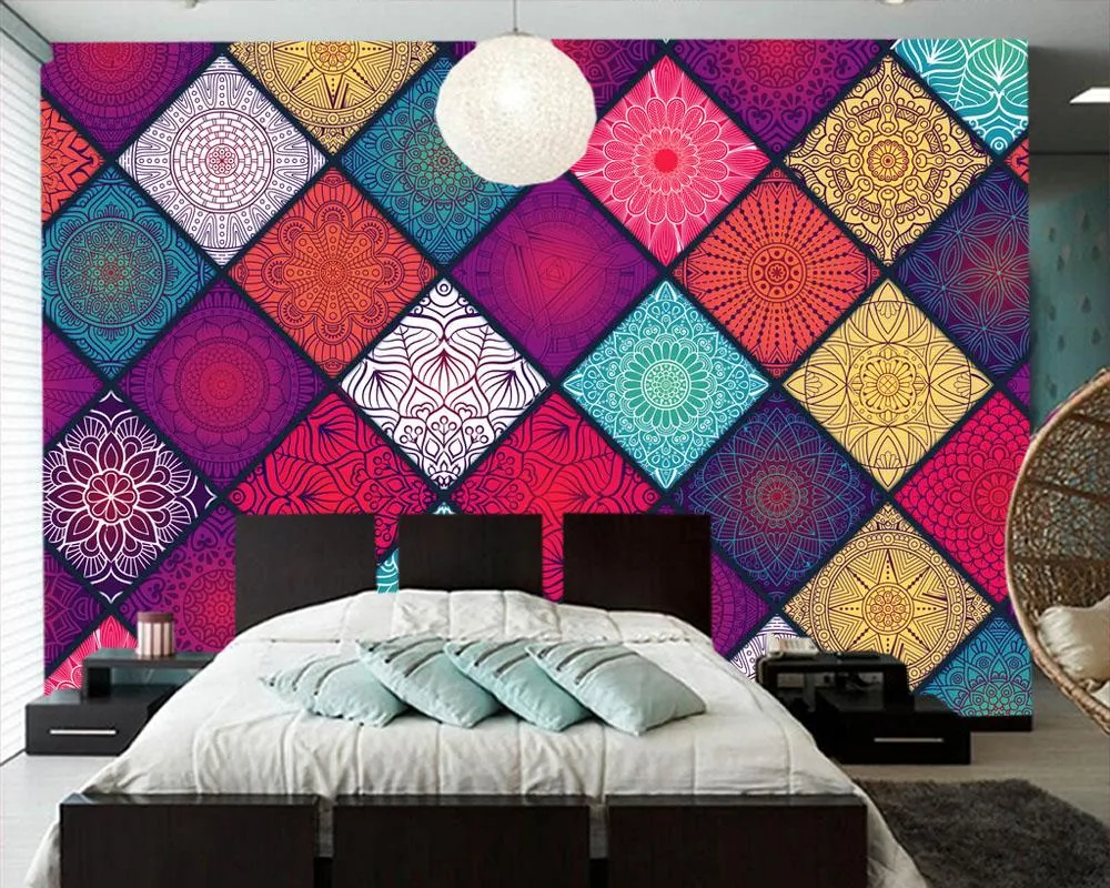 日本製 壁紙papel De Paredeヴィンテージ民族パターン3 D壁紙 リビングルームの寝室キッチン壁紙ホーム装飾レストランバー壁画 40 セール ホーム ガーデン ホームデコ Viskasprekybai Lt