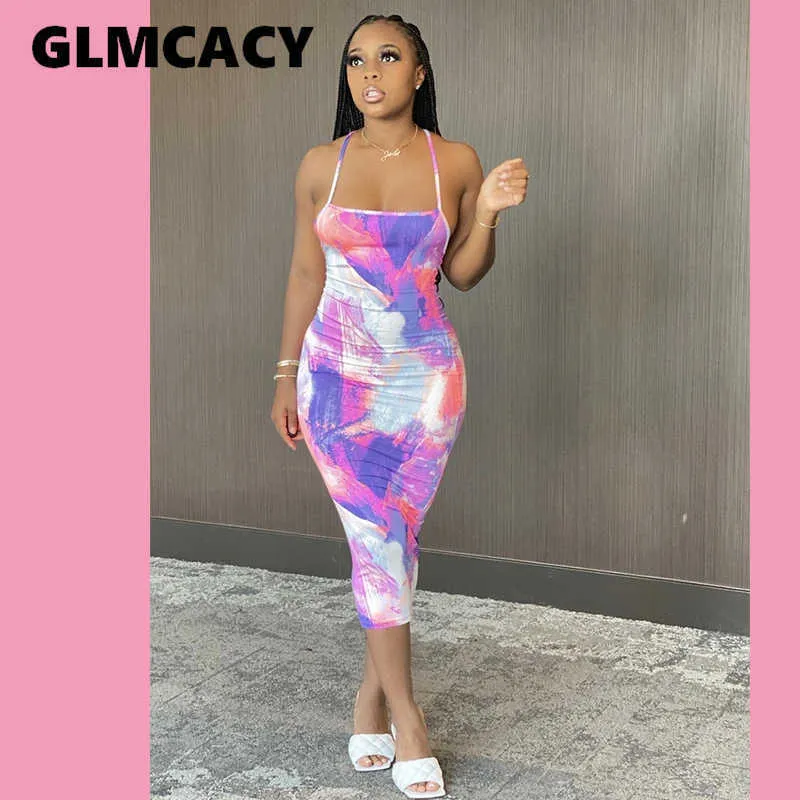 Backless Evening Dress Tie Dye Halter Bodycon Dress... From Cong04, $12.98  In Bulk | DHgate.Com