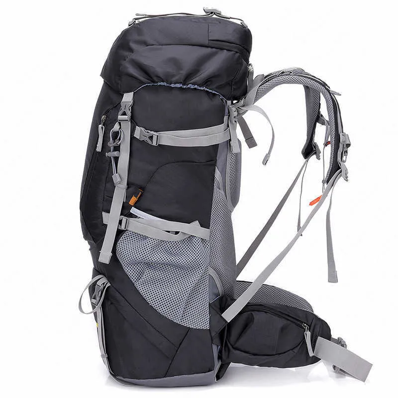 60L Caminhada Mochila Escalada Saco de Camping Ao Ar Livre Liga de Alumínio Externo Quadro Rucksack Nylon À Prova D 'Água Esporte Mochila