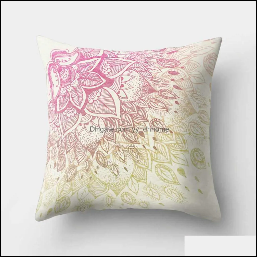 Bohemian Boho Cover Decorative Pillowcase Floral Cushion Pillow Case 45*45cm Neck Travel Sofa Throw Pillow Cover