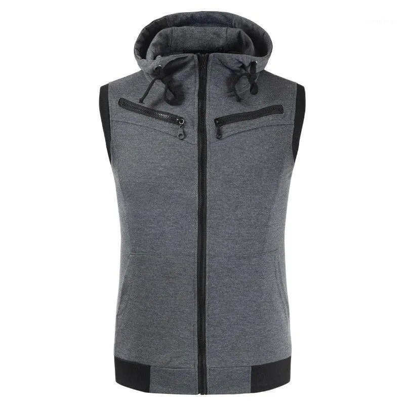 Mäns Tröjor Hoodie, Sweatshirts, Hoodies, Haikyuu, Mäns Vår och Höst Waistcoat Hoodie, Solid Color Slim Version, Zipper TR