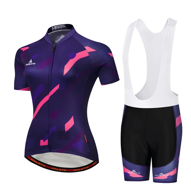 Maglia da ciclismo da donna Set 2024 Pro Team Abbigliamento da bicicletta estivo Abbigliamento da bici Kit per sport di montagna A9