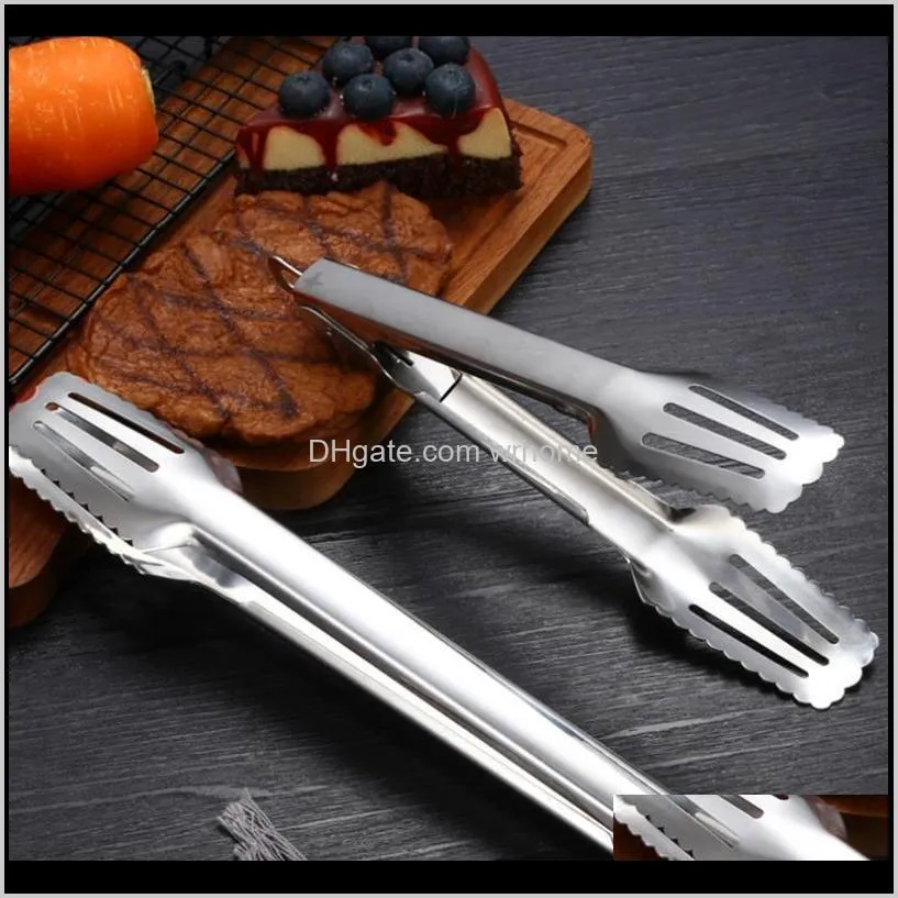 stainless steel tongs kitchen baking tools bread steak barbecue grill tongs, 3pcs bag clips