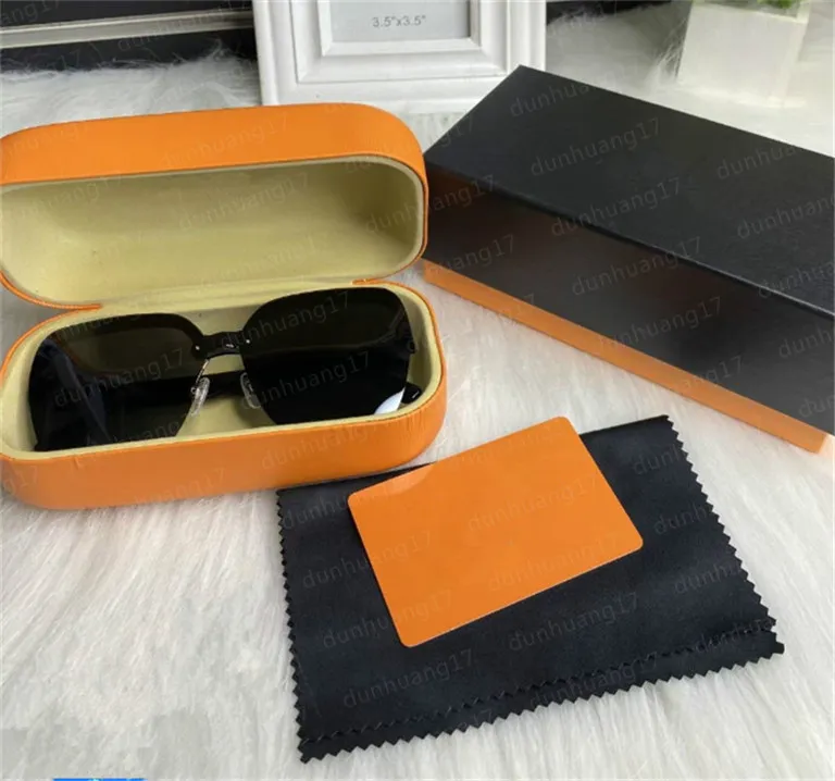 デザイナーサングラスクラシックオレンジハーフフレームファッションサングラスメンズラグジュアリーグラスサマーアウトドアドライビングUV400高品質のゴーグル付きオリジナルボックス