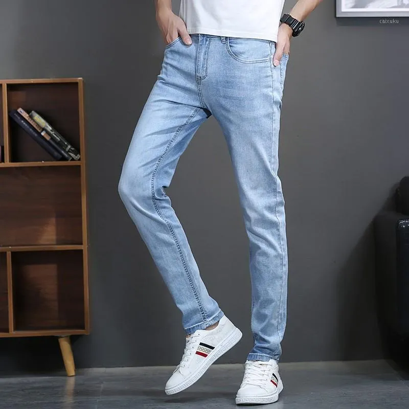 Jeans masculinos jean calças macho calças azuis e preto 2021 negócio moda estiramento denim estilo clássico regular fit gargith