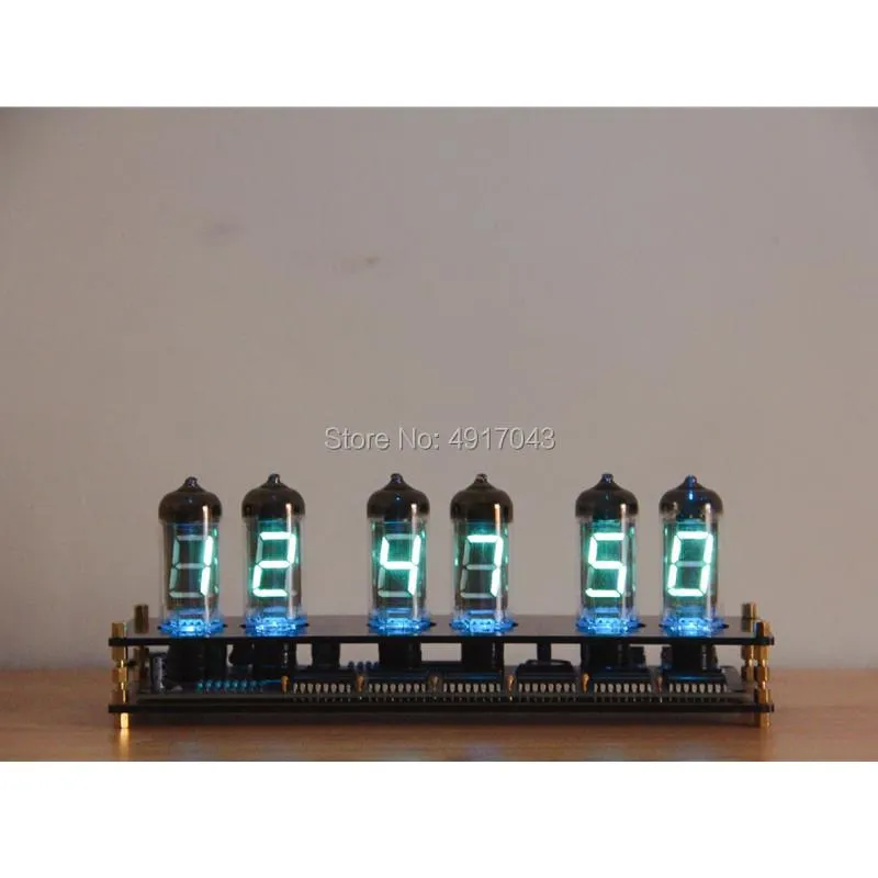 Desk & Table Clocks IV-11Creative Glass Gift IV11 Fluorescent Tube Clock VFD DIY Kit Boyfriend Analog Glow