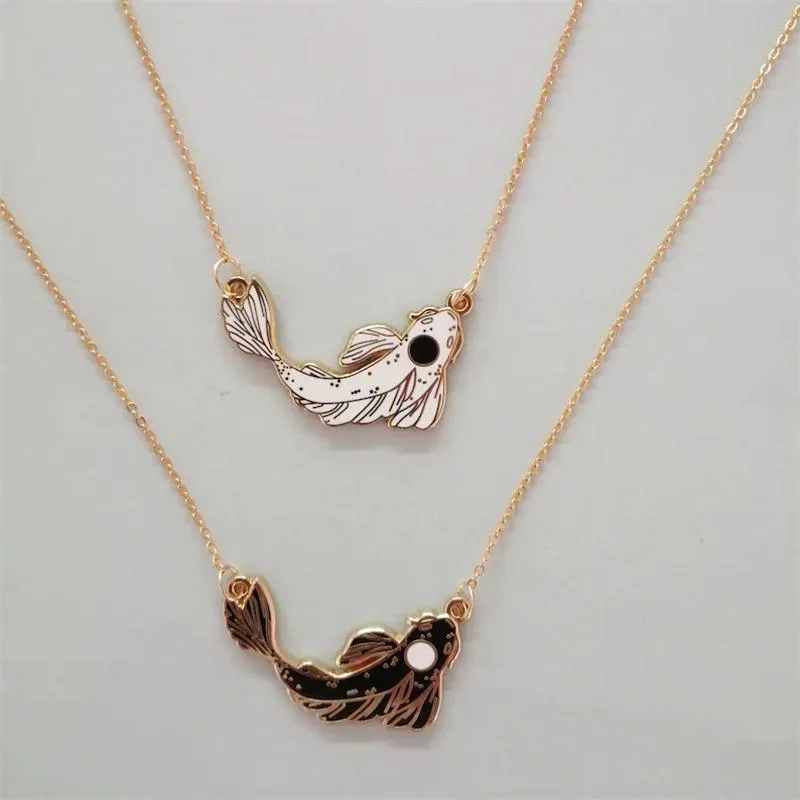 Dainty Koi Fish Necklace Lucky Gold Koifish Pendant Small Asian Chines –  Gold Diamond Shop