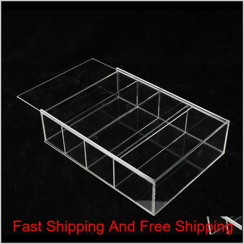 kiwarm high gloss acrylic display box show case sliding door for mini perfume bottle jewelry crafts display for home shop decor