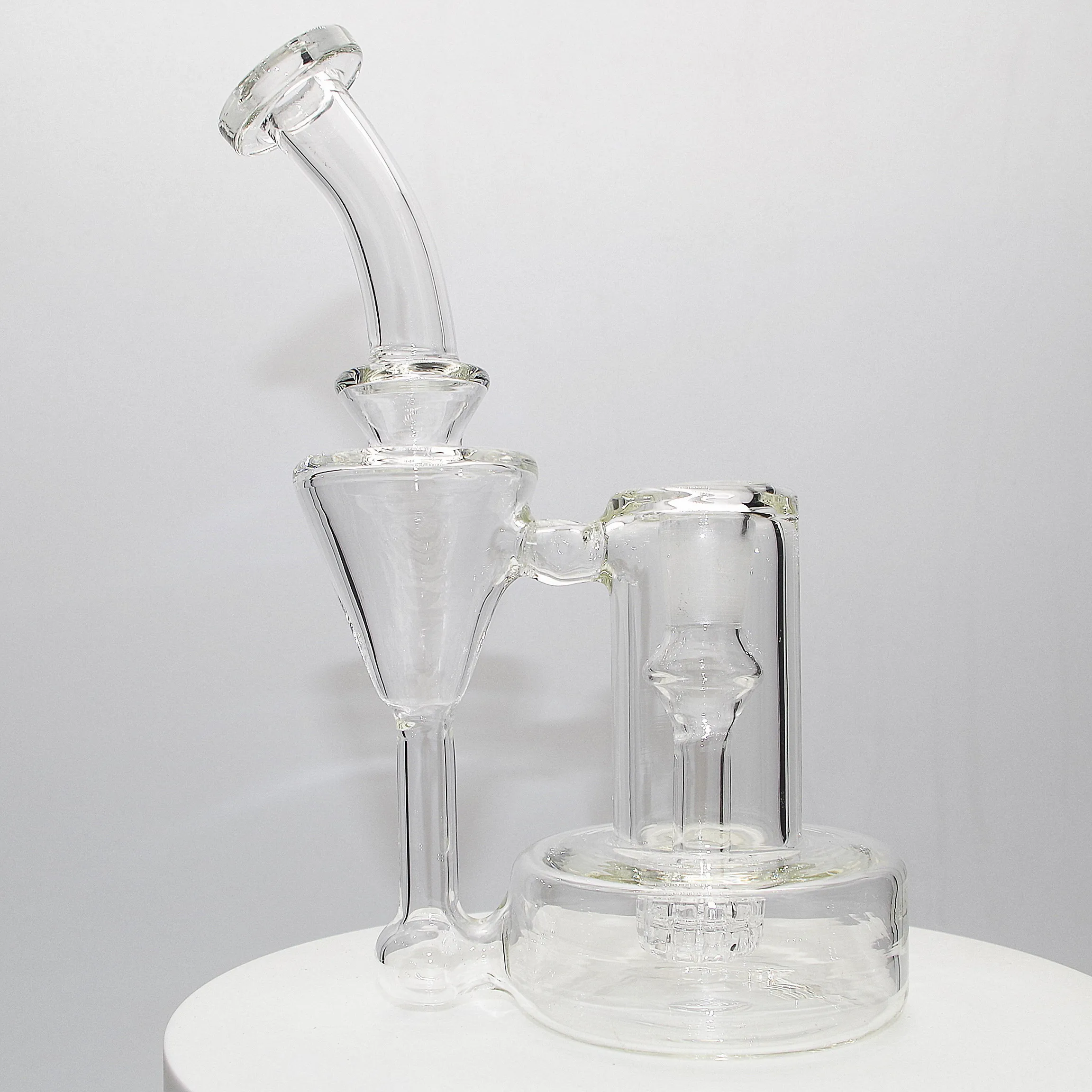 Glazen Bong Hookah Recycler Dab Rig Rookpijp Unieke matrixboom PERC 7inch Hoogte Waterpijp