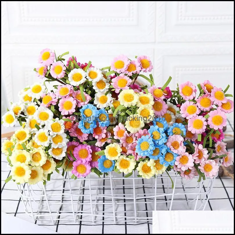 Decorative Flowers & Wreaths 4pcs 8 Artificial Small Wrinkle Chrysanthemum Pe Foam Rubber Flower Indoor Decoration Flo