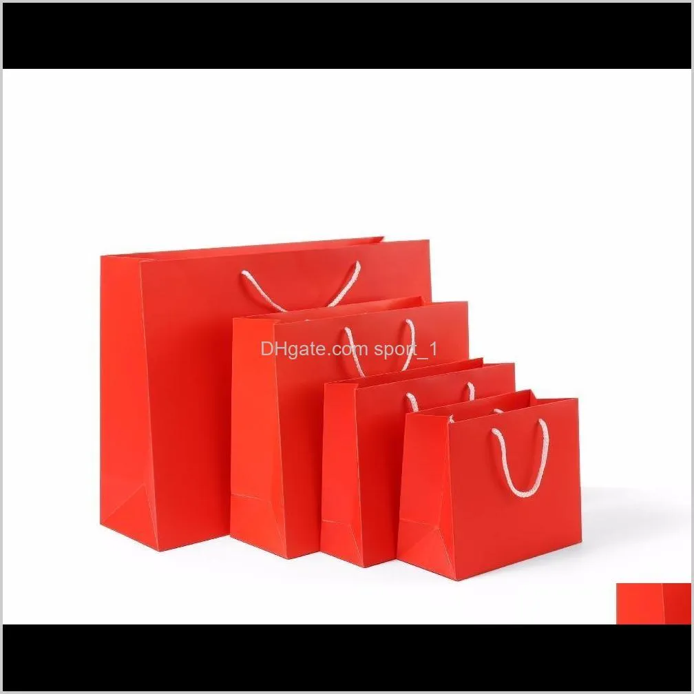 10 size red wedding favor gift packaging paper bag,festival gift bags, paper shopping bag with handles paper gift bag