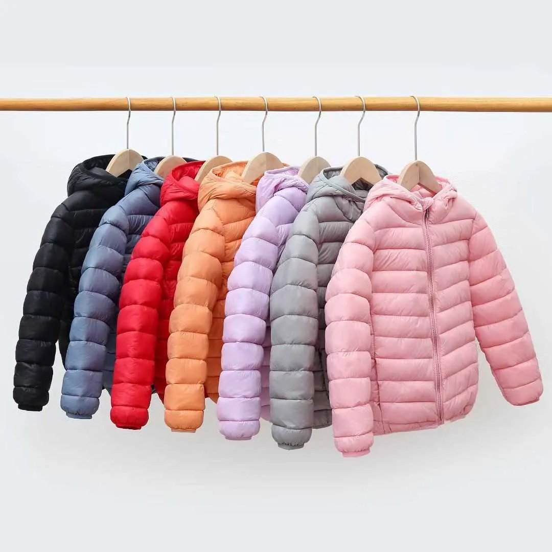 New 2021 Children's Down Cotton Clothes Thin Korean Children's Autumn And Winter Outwear Clothing Soft Colorful Teen Girl Coat H0909