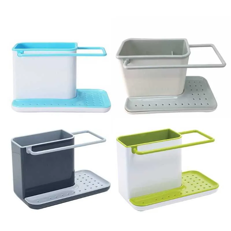 Kitchen Storage Racks Kitchenware Drainer Waterproof Plastic Container Bathroom Organization Household Accessory 210705