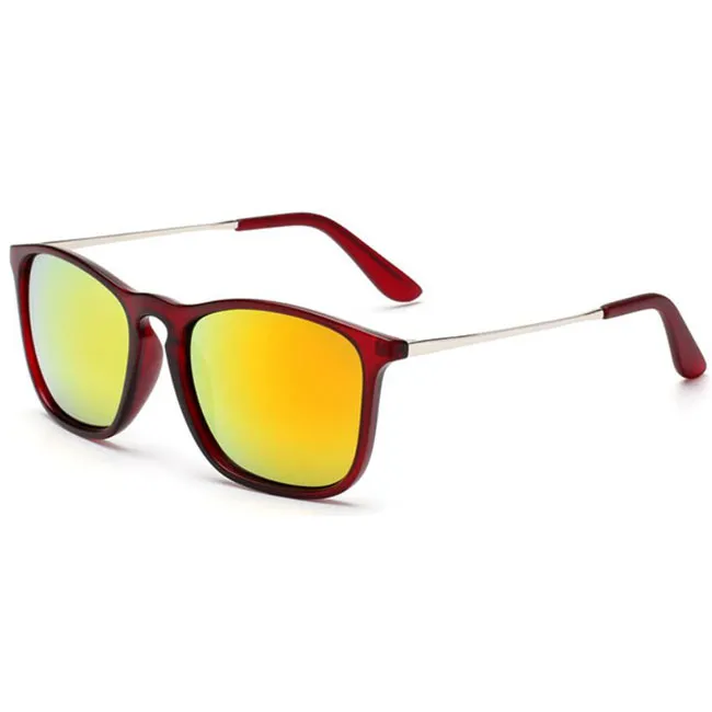 Lunettes de soleil de la mode Classic Men Femmes Designer UV400 SUN VERRES SUR MÉTAL Cadre en miroir des nuances avec étui