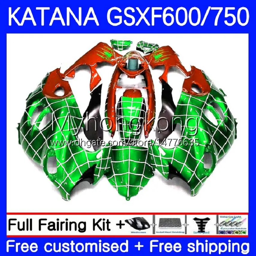 Body For SUZUKI KATANA GSXF750 GSXF600 GSXF 600 750 CC 03-07 18No.130 600CC 750CC GSX600F Orange green 2003 2004 2005 2006 2007 GSXF-600 GSX750F 03 04 05 06 07 OEM Fairing