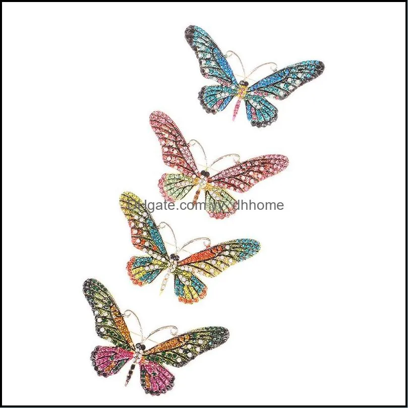 Pins, Brooches Classic Vintage Rhinestone Butterfly For Women Bridal Gift Dress Pins Jewelry Accessories Elegant Pin
