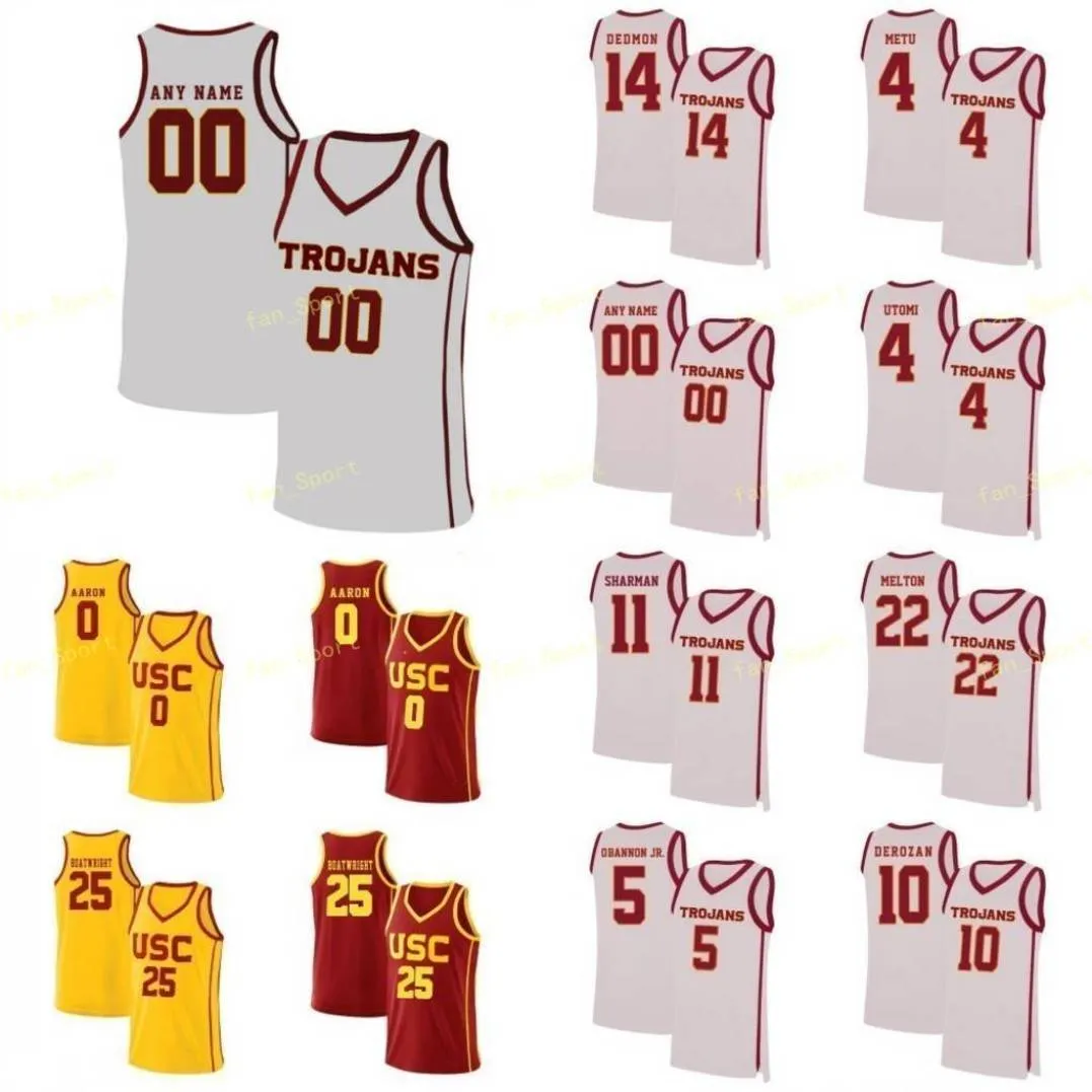 NCAA College USC Trojans Basketball Jersey 25 Bennie Boatwright 3 Elijah Weaver 30 Baumann 31 Cheryl Miller Matt Custom Ed