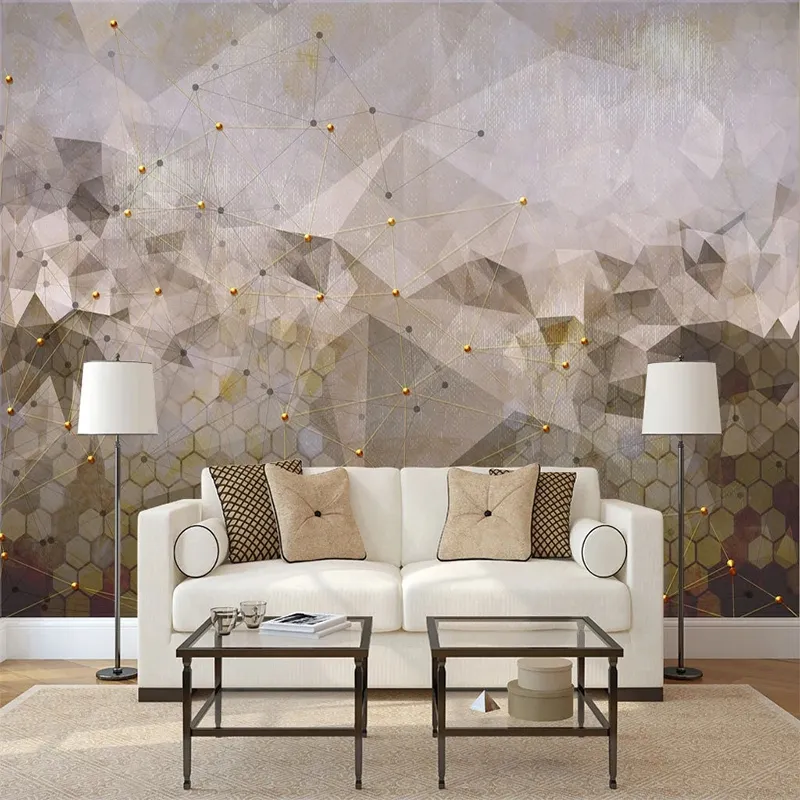 Custom Any Size Mural Wallpaper Modern 3D Abstract Line Geometric Fresco Living Room TV Background Wall Decoration Art Wallpaper