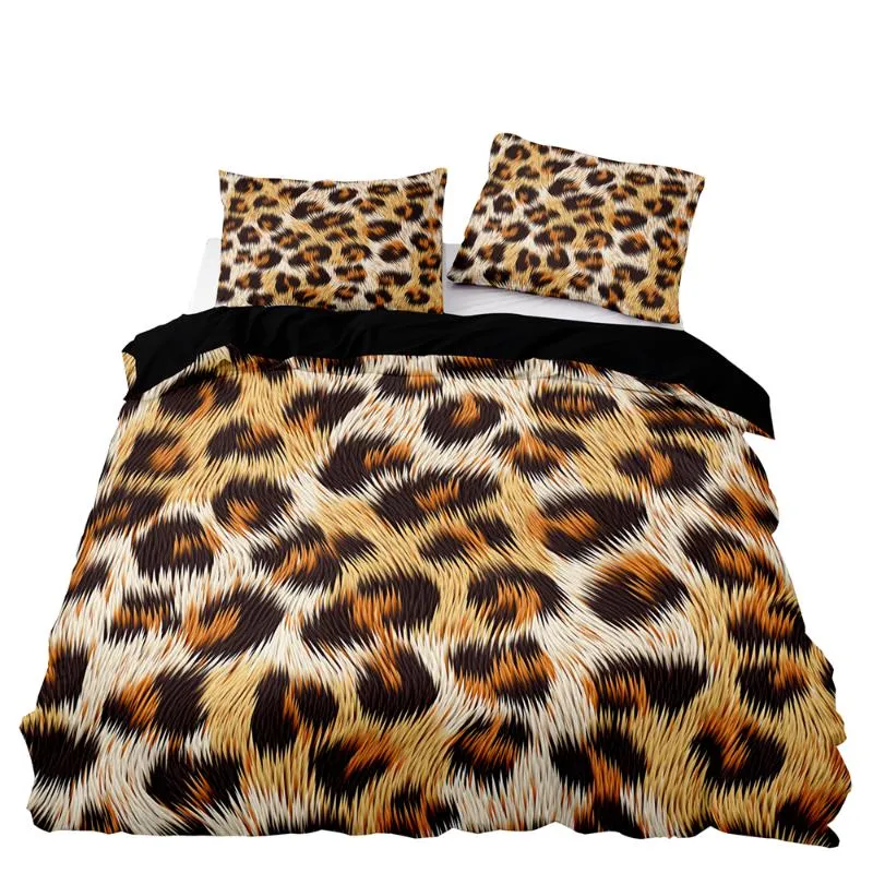 Set di biancheria da letto Set 3D di lusso 220x240 Europa Cover copripiumino leopardo con federa comodo quilt letto