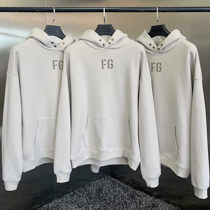 FW21 Nieuwe seizoen 7 High Street Designer Merk Sweatshirt FG FLOCKING 100 Katoen Hip Hop Losse Oversize Unisex Fashion Hoodie G1007