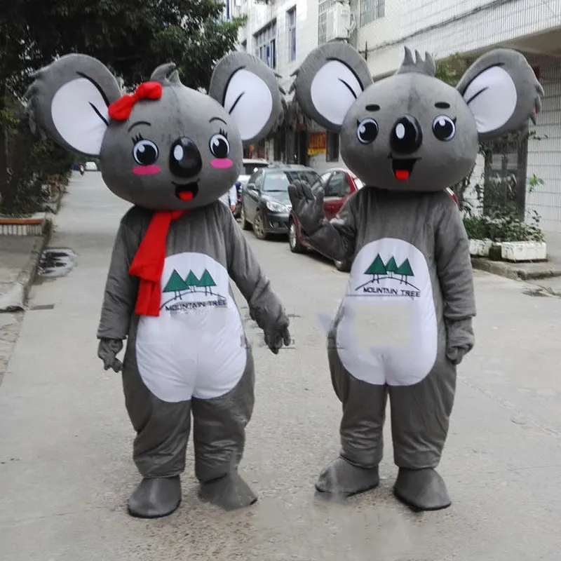 Costumes de mascotte Koala Bear Costume de mascotte Costumes à fourrure Robe de jeu de fête Tenues Vêtements Annonce Carnaval Halloween Noël Pâques Adultes