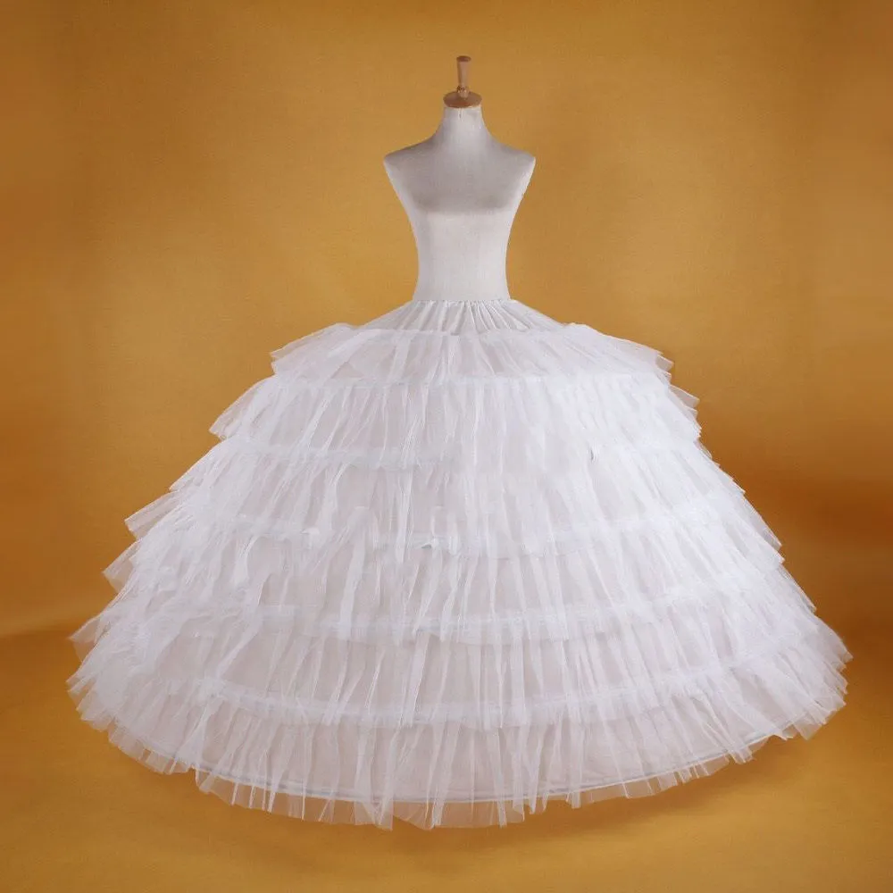 Biały super duży 6-hoop ślub ślubny Petticoat Underskirt Crinoline