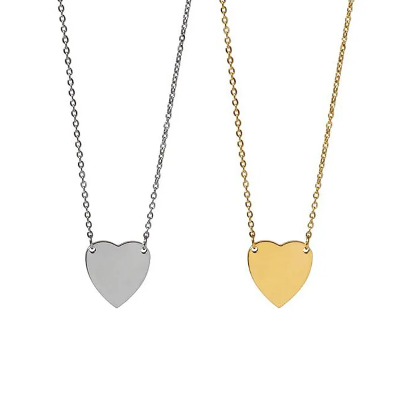 Pendants gold love Necklace fashion silver plated letter simple heart Titanium Valentine's Day lovers chain jewelry wedding