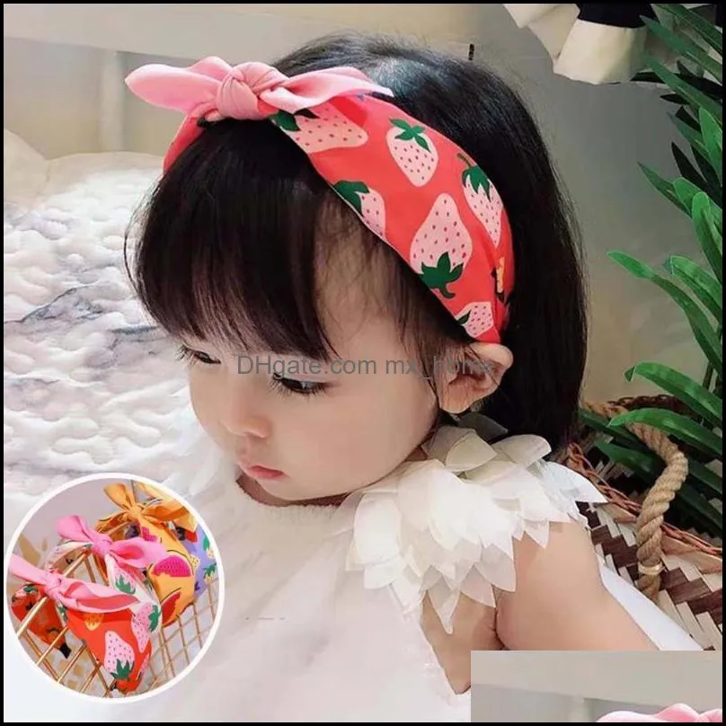 Hair Aessories Baby, Kids & Maternity Colors Retro Bow Floral Hoop Children Cute Headbands Baby Girls Fruits Sweet Hairbands Headwear Drop D